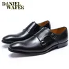 Luxury Mens Casual Shoes Elegant Office Business Wedding Dress Formell sko Bekväm dubbelmonkband Slip på loafers för män