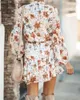 Casual Kleider Herbst Fashion Floral Unregelmäßige Kleid Winter Outfits Für Frauen Prinzessin Ballkleid Bodycon