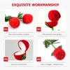 Geschenkwikkeling 2 stks trouwringboxen rozenvorm houders sieraden display doos nieuwheid rood