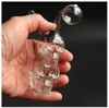 Bubbler de queimador de óleo Bubbler de 5,6 "Tubos de vidro Mini Bubblers Tubblers de água com unha da tigela