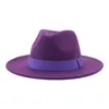 Szerokie grzbietowe czapki wiadra kapelusze damskie kapelusz mężczyźni fedora czapki szerokie grzbiet pasa wstążka solidna klasyczna sukienka formalna fedora czapki dla mężczyzn sombreros de mujer 230314