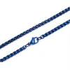 5 pz / lotto blu collana in acciaio inossidabile catena di grano choker link collane per le donne moda uomo regali gioielli 3mm 24 pollici