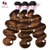 Wigs Wigs Beauty Forever Brasilian Ombre Brown Vergine Bundle Human Hair Wave Body Highlight Colorated Weaves 230314
