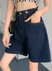 Kvinnors shorts Surmiitro S5xl Denim 2023 Summer Korean Style Blue Fashion High midje breda benbyxor Jeans Female 230314