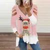 Kadınlar Blouses Noel T-Shirt Şık Sevimli Elk Kar Tanesi Baskı Noel Sonbahar Konforlu Tee Fil