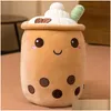 Stuffed Plush Animals 23/25Cm Cute Fruit Drink Soft Pink Stberry Milk Tea Cup Boba Toy Foam Pillow Cushion Kid Birthday Gift 44 Dr Dhx7V