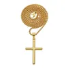 Herren Edelstahlkreuz Anhänger Halskette Gold Pullover Kette Mode Hip Hop Halsketten Schmuck 2 Stile