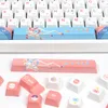 PBT Japanese Anime Keycap XDA Profile Cute 130 Keys Cap for Custom Mechanical Gaming Keyboard MX Switches Pink Caps