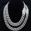 Fullt inställning S925 VVS Moissanite Diamond 18mm Prong Iced Out Custom Cuban Link Chain Hip Hop Jewelry