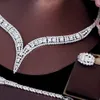 Ensemble de bijoux en diamant Vintage Lab 925 bague de mariage en argent Sterling boucle d'oreille collier Bracelet pour les femmes bijoux de fiançailles de mariée