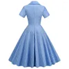 Vestidos casuais Mulheres vestidos listrados vintage Rockabilly Cocktail Party 1950s 40s Swing Summer Summer Mangas curtas