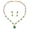 Bruiloft sieraden sets Emmaya aankomst groen waterdrop uiterlijk zirconia charmante kostuumaccessoires oorbellen en ketting 230313