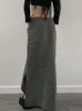 Skirts Rockmore Harajuku Slit Cargo Long Y2K Low Waist Maxi WomenS AnkleLength 2000s Retro Fairycore Grunge Outfit 230313