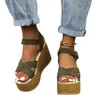 Gai Fashion Wedge Sandals for Summer Disual Non-Slip Peep Toe Platfic