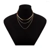 Choker Gold Silver 3 слоистые звенья цепочка монета подвесной колье для женщин для женщин очаровывает модные кольца женские колвочки подарки