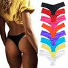 Women's Swimwear Fashion Ladies Thong Swim Trunks Multiple Colors Solid Color Pleated Thong Swimwear Women Swim Trunks Bikini Swimwear