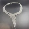 Wedding Jewelry Sets Fashion and Romance Bridal Jewelry Sets Shiny Crystal Necklace Earrings Nigerian Wedding Party Women Exquisite Jewelry Set 230313