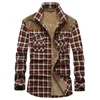 Men's Casual Shirts Brand Shirt Men Winter Thick Warm Wool Plaid Cotton Casual Long Sleeve Shirts chemise ropa de hombre Men Outwear Clothes 230314