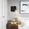 Стеновые лампы для спальни черный скручительный алюминиевый акриловый регулируемый выключатель