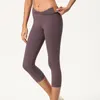 Kadın Taytlar Kırpılmış Yoga Pantolon Fitness Çift Taraflı Fırçalı Çıplak Cilt Dostu Yüksek Bel Kalçası Sıkı Koşu Capris Egzersiz Giyim Giysileri