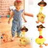 Decorative Objects Figurines Lovely Dancing Duck Talking Toy USB Charging Sound Record Repeat Doll Kawaii Kids Education Toys Gift Birthday Present 230314