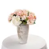 Artificial Flowers Blue Pink White Red Hydrangea Silk Flowers with Stem for Wedding Home Party Shop Holding flowers in hand to guide the flower wall