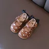 Płaskie buty maluchowe dziewczyna Mary Janes elegancka back Bowtie Beige Khaki cztery sezonowe dzieci skóra 21-30 Polka Dot Light Buty dla dzieci P230314