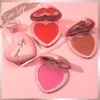 Other Makeup Custom Blush Palette Private Label Powder Cosmetics Portable Size Heart Shape Pigment Face with Mirror Packaging 230314