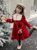 Mädchenkleider Mädchenkleid Samt Winter 2022 neu Weihnachten Mädchen Prinzessin Kleid Herbst Winter Kinder Neujahrskleid W0314