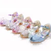 Tênis sapatos para meninas calcanhar crianças vestido de princesa festas de couro cunhas crianças deslizam borboleta em bailarina de casamento 230313