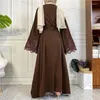 Roupas étnicas muçulmanas abaya kaftan dubai eid vestido caftan marocain abayas moda renda vestidos longos para mulheres peru jilbab islam robe