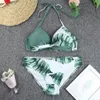 Damskie stroje kąpielowe seksowne zestawy bikini strojów kąpielowych Summ Modna odzież plażowa 2 -częściowy zestaw druku
