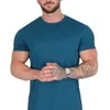 Erkek Tişörtleri Spor Salonu T-Shirt Erkekler Kısa Kollu Pamuk T-Shirt Sıradan Boş Boş Tişört Erkek Fitness Vücut Geliştirme Egzersiz Tee Üstler Yaz Giyim 230313