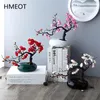 Dekorativa blommor konstgjorda blommor plommon körsbärsblomma grenar rum golv skrivbord hem dekoration falska diy bröllop ornament