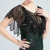Xales 6 cores de verão miçanga elegante shawl embrulhada preta renda bolero mulheres capa curto capa de lantejoulo de sparking shrug capa 230314