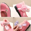 Flat shoes Children's For Girl Spring New Princess Lace Leather Fashion Cute Bow Rhinestone Wedding Shoes Student Party Dance P230314