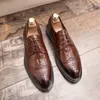 Brock oyma klasik iş elbisesi ayakkabı günlük konfor derbi ayakkabı orijinal İtalya lüks düğün ayakkabıları boos ofis oxford ayakkabı