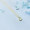 Chains Charm 925 Sterling Silver Necklaces For Women Water Drop Shape Colorful Alexandrite Pendant Necklace Clavicle Chain Fine Jewelry