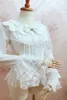 Women's Blouses Shirts Gorgeous Retro Style Female Lolita White Blouse Sweet Long Bell Sleeve Shirt with Tassels 230314