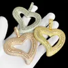 86*76mm Heart Lab Diamond Pendant 14K Gold Party Wedding Pendants Necklace For Women Men Hiphop Jewelry Birthday Gift