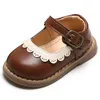 First Walkers Girls Clothes Princess Spring Summer Leather Shoes Retro All-match Fashion French Style Casual Lovely and Sweet Hook Loop 230314