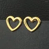 Stud Earrings Wholesale Fashion Heart Stainless Steel Jewelry High Quality For Woman & Girl EBJZATAG