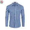 Mäns avslappnade skjortor Fredd Marshall Fashion Long Sleeve Checked Dress Shirt Män Slim Fit Button Up Casual Business Social Plaid Shirt 275 230314