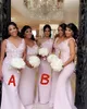 Party Dresses Sexy Light Pink V Neck Bridesmaid Evening Mermaid 3D Flowers Long Dress Formal Gowns