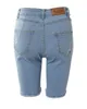 Pantalones cortos para mujer 2023 primavera moda cintura alta rasgado flecos dobladillo Casual liso flaco diario por encima de la rodilla Denim 230314