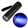 LED LED 9LED Aluminium Mini Portable UV Ultra Violet Blacklight 9 LED Flashlight Torch Light جاهز للشحن