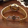 Нарученные часы мужчины Dragon Watch Автоматические механические наручные часы Роскошная золотая сталь черные золотые часы светящиеся мужские скелеты капля Reloj