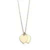 Naszyjniki wiszące Nowe 925 srebrne brzoskwiniowe serce klasyczny trikolorowa miłosna naszyjnik ociekający serce Krótki szkliwo kroplowanie łańcuch obojczyka Z0314