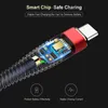 Ny mode starkare flätad nylon sjöjungfrun legering typ C Micro 5Pin Tyg USB -kabel Data Laddningslinje för Samsung HTC Android -telefon