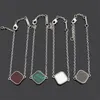 2023 Classic Crystal Fashion Chain Four-leaf Closed Women's Bracelet High Quality Stainless Steel Designer Jewelry